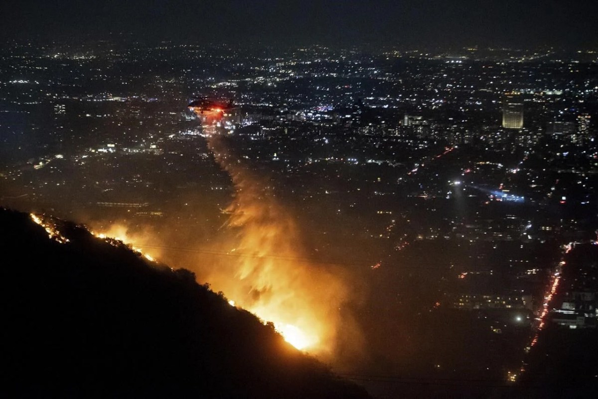 Los angeles fire drone